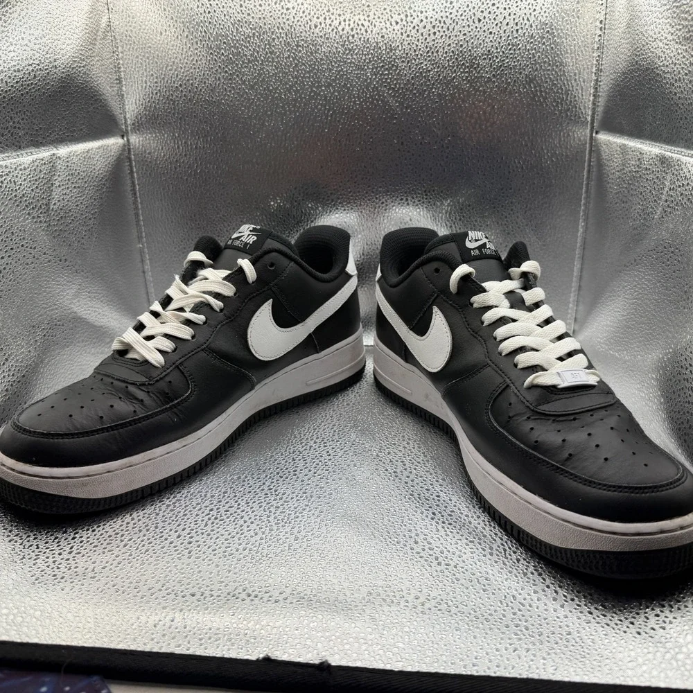 Size 12 Nike Air‎ Force 1 Low Black By You Womens Lace Up Sneakers AQ3778-994